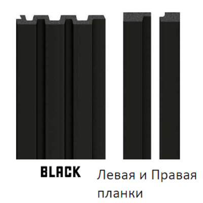 Стеновая панель реечная M-LINE Black (чёрный)